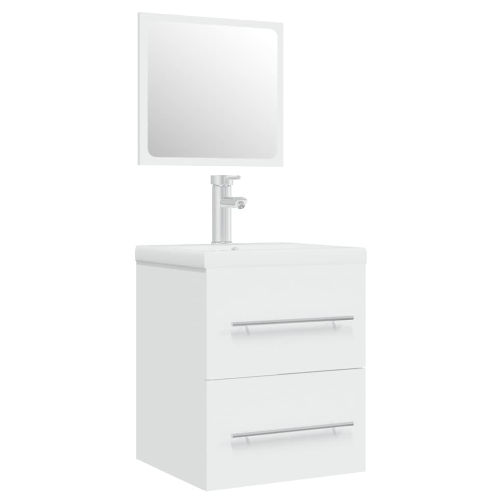Mueble de baño con lavabo madera contrachapada blanco