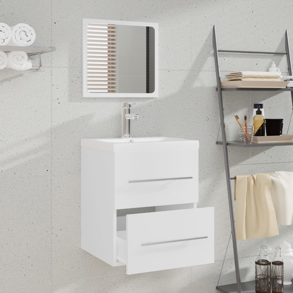 Mueble de baño con lavabo madera contrachapada blanco