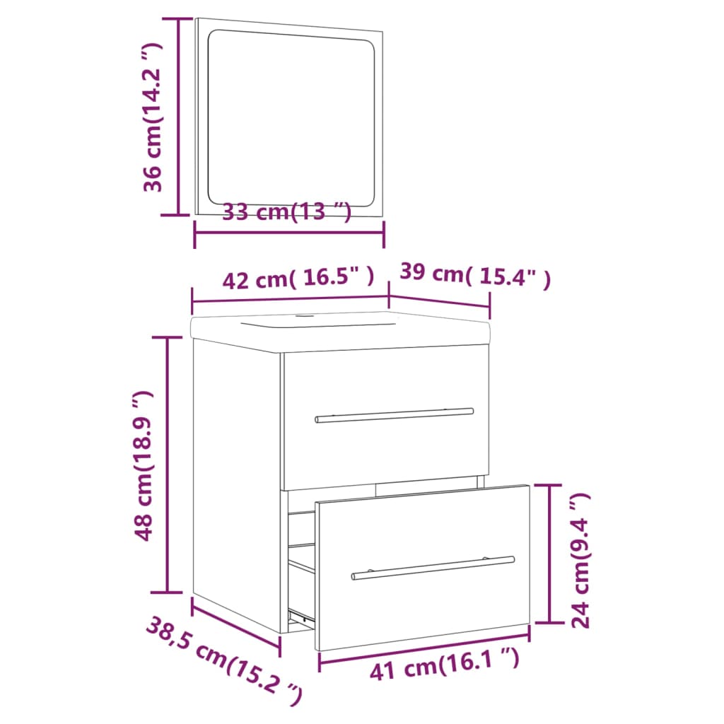 Mueble de baño con lavabo madera contrachapada blanco