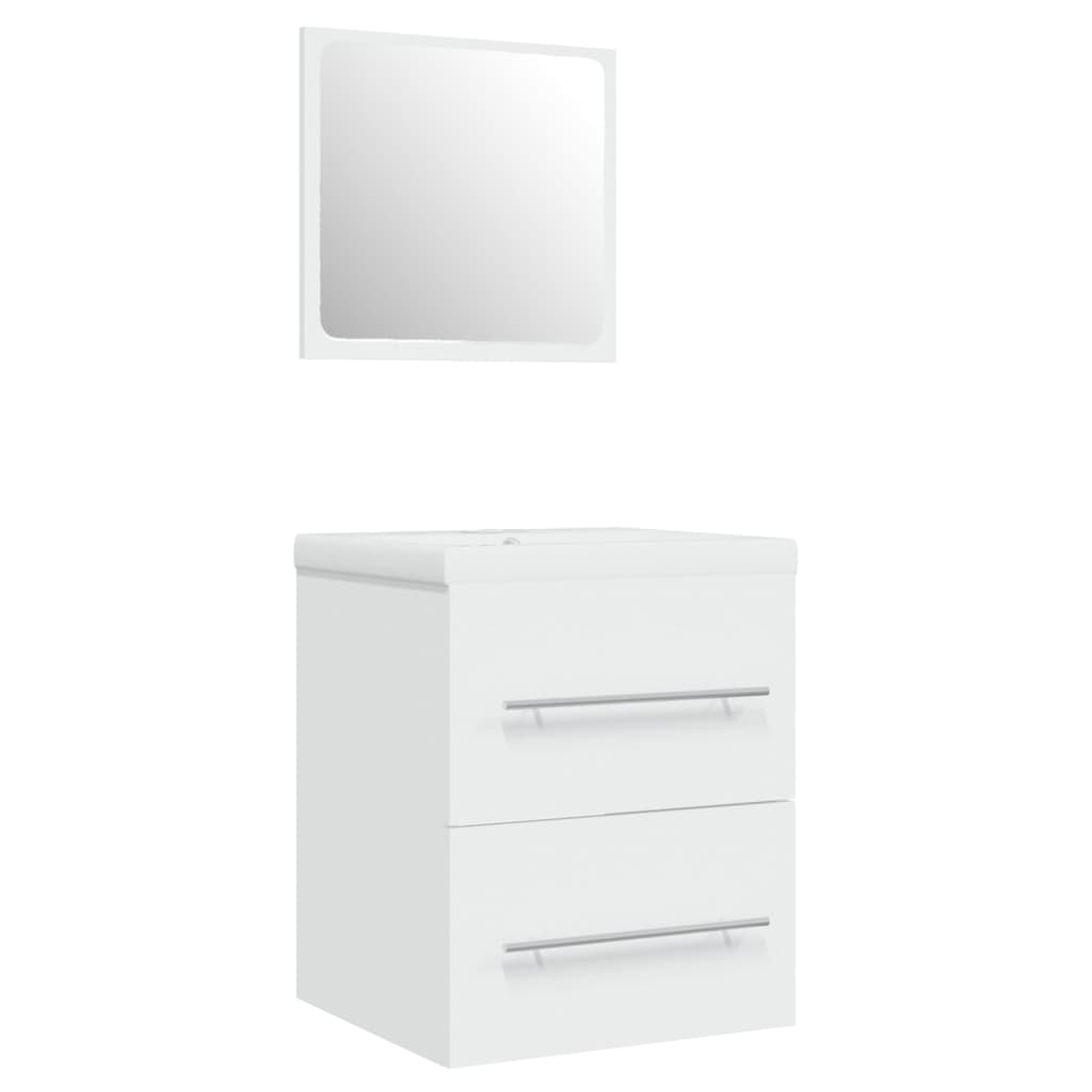 Mueble de baño con lavabo madera contrachapada blanco
