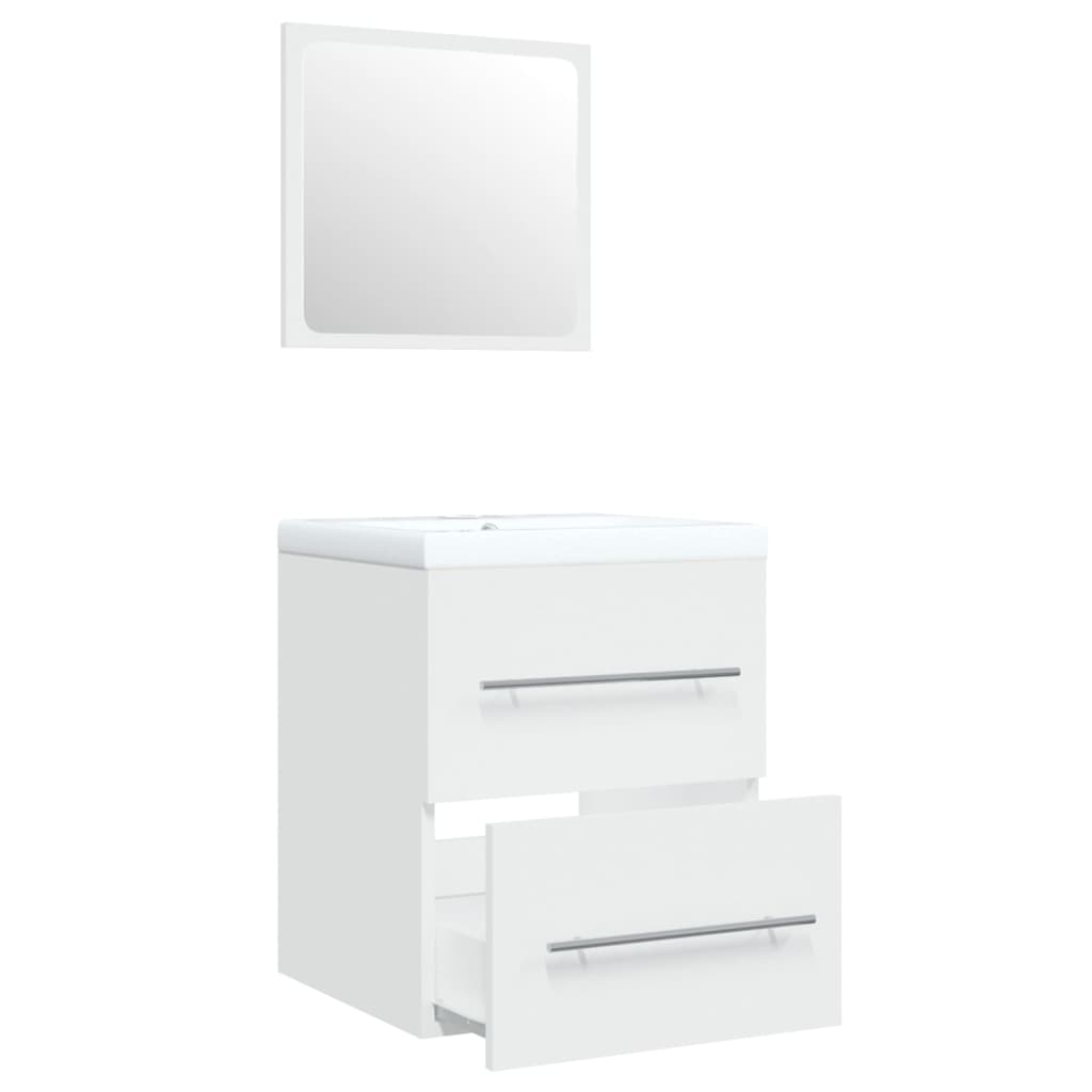 Mueble de baño con lavabo madera contrachapada blanco