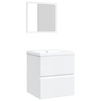 Armario de lavabo con lavamanos y espejo blanco