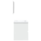 Armario de lavabo con lavamanos y espejo blanco