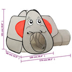 Tienda de juegos elefante gris 174x86x101 cm