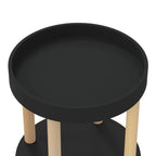 Carrito 3 estantes madera contrachapada pino negro 38x38x82 cm