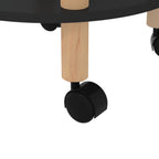 Carrito 3 estantes madera contrachapada pino negro 38x38x82 cm