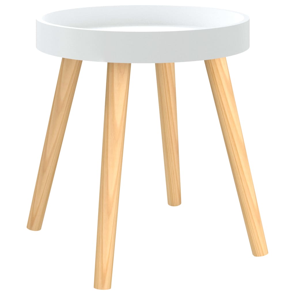 Mesa auxiliar madera contrachapada y pino blanco 38x38x40 cm