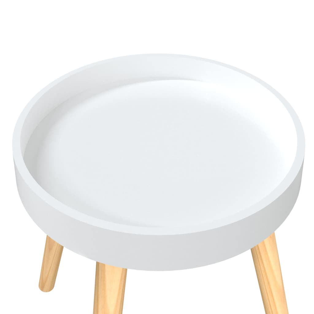 Mesa auxiliar madera contrachapada y pino blanco 38x38x40 cm