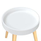 Mesa auxiliar madera contrachapada y pino blanco 38x38x40 cm