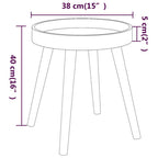 Mesa auxiliar madera contrachapada y pino blanco 38x38x40 cm