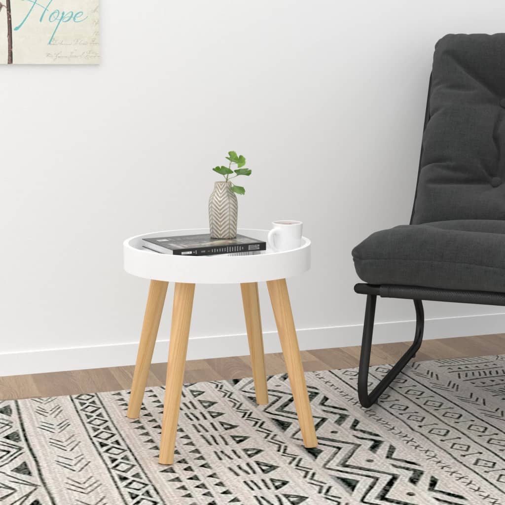 Plywood and white pine side table 38x38x40 cm
