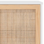 Aparador madera maciza pino blanco ratán natural 105x30x60 cm