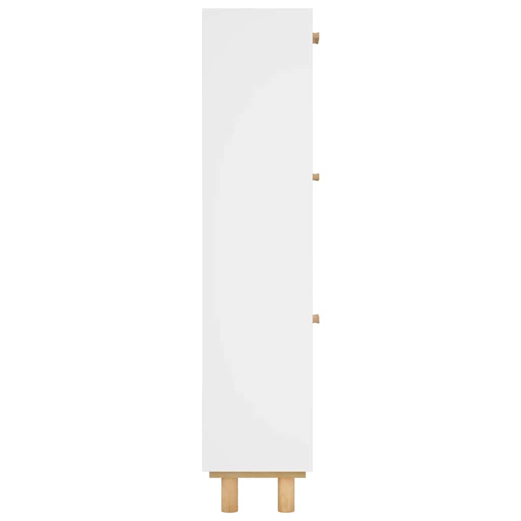 Zapatero madera contrachapada blanco ratán natural 52x25x115 cm