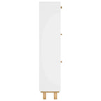 Zapatero madera contrachapada blanco ratán natural 52x25x115 cm