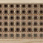 Perchero de pared madera contrachapada blanco y ratán natural