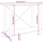 Mesa consola de madera contrachapada 110x38x75 cm