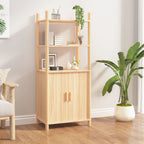 Aparador alto de madera contrachapada gris Sonoma 60x36x110 cm
