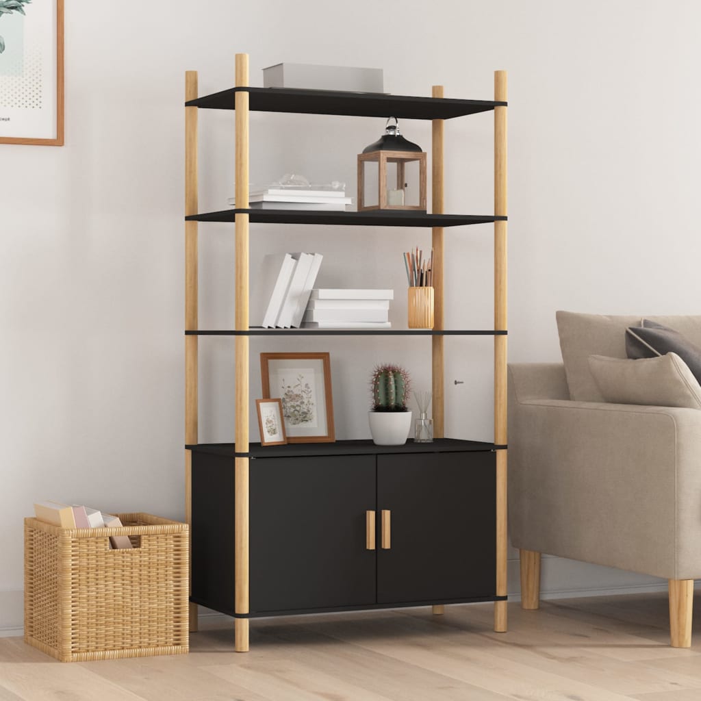 Aparador alto de madera contrachapada gris Sonoma 60x36x110 cm