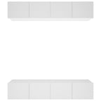 Muebles para TV 4 uds madera contrachapada blanco 80x30x30 cm