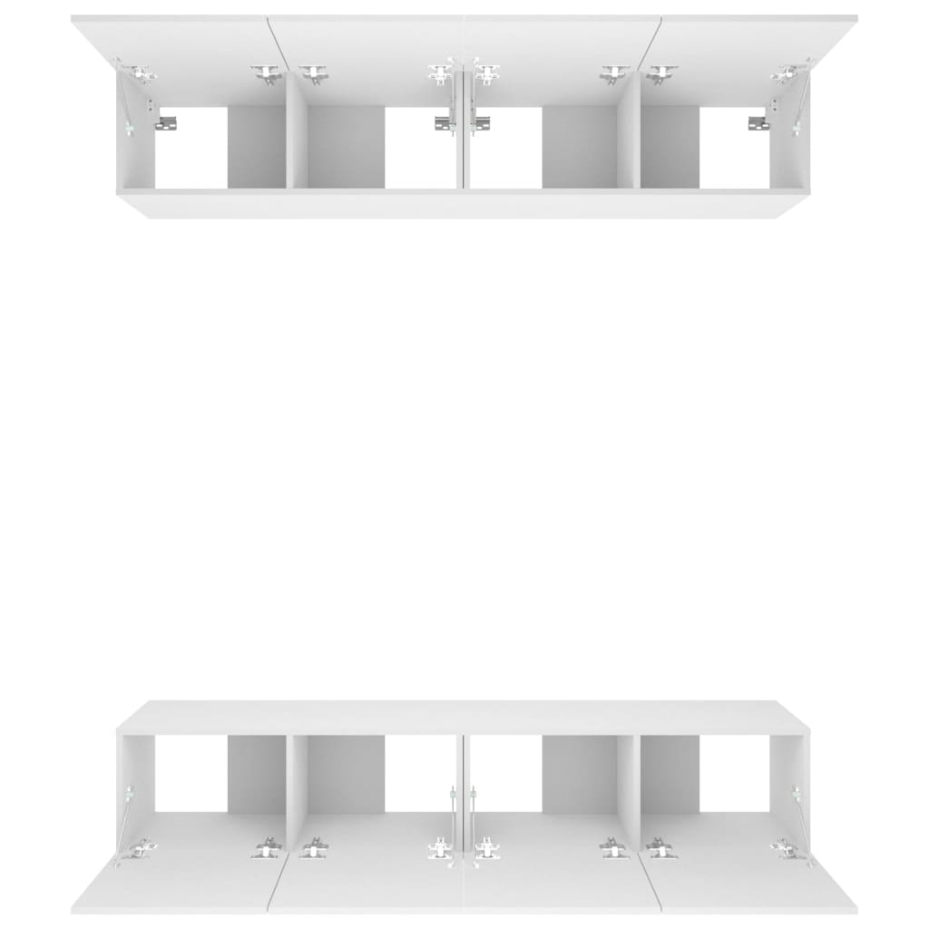 Muebles para TV 4 uds madera contrachapada blanco 80x30x30 cm