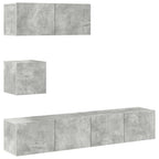 Set de muebles de TV 4 pzas madera contrachapada gris hormigón