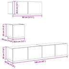 Set de muebles de TV 4 pzas madera contrachapada gris hormigón