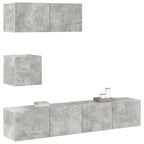 Set de muebles de TV 4 pzas madera contrachapada gris hormigón