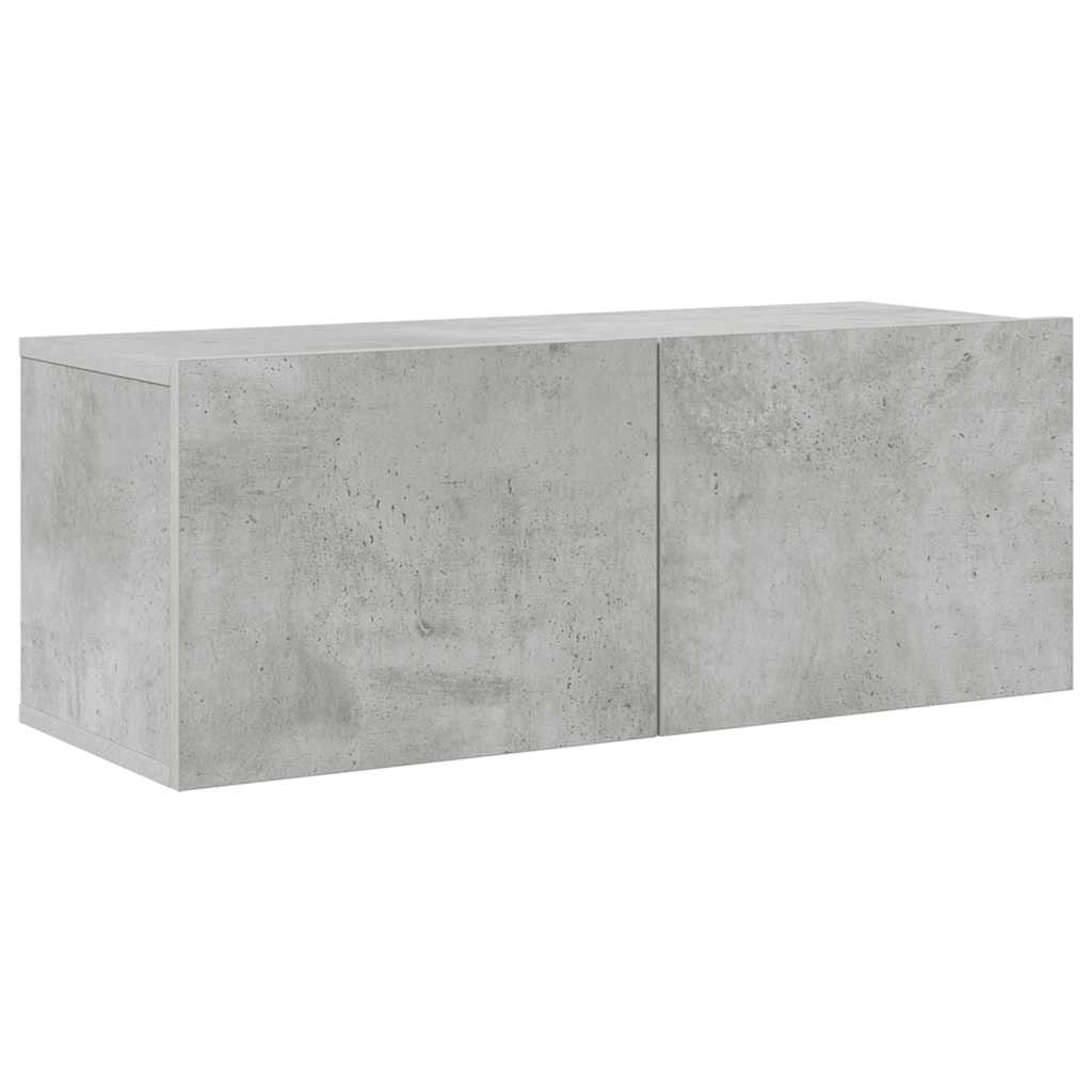 Set de muebles de TV 4 pzas madera contrachapada gris hormigón