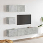 Set de muebles de TV 4 pzas madera contrachapada gris hormigón