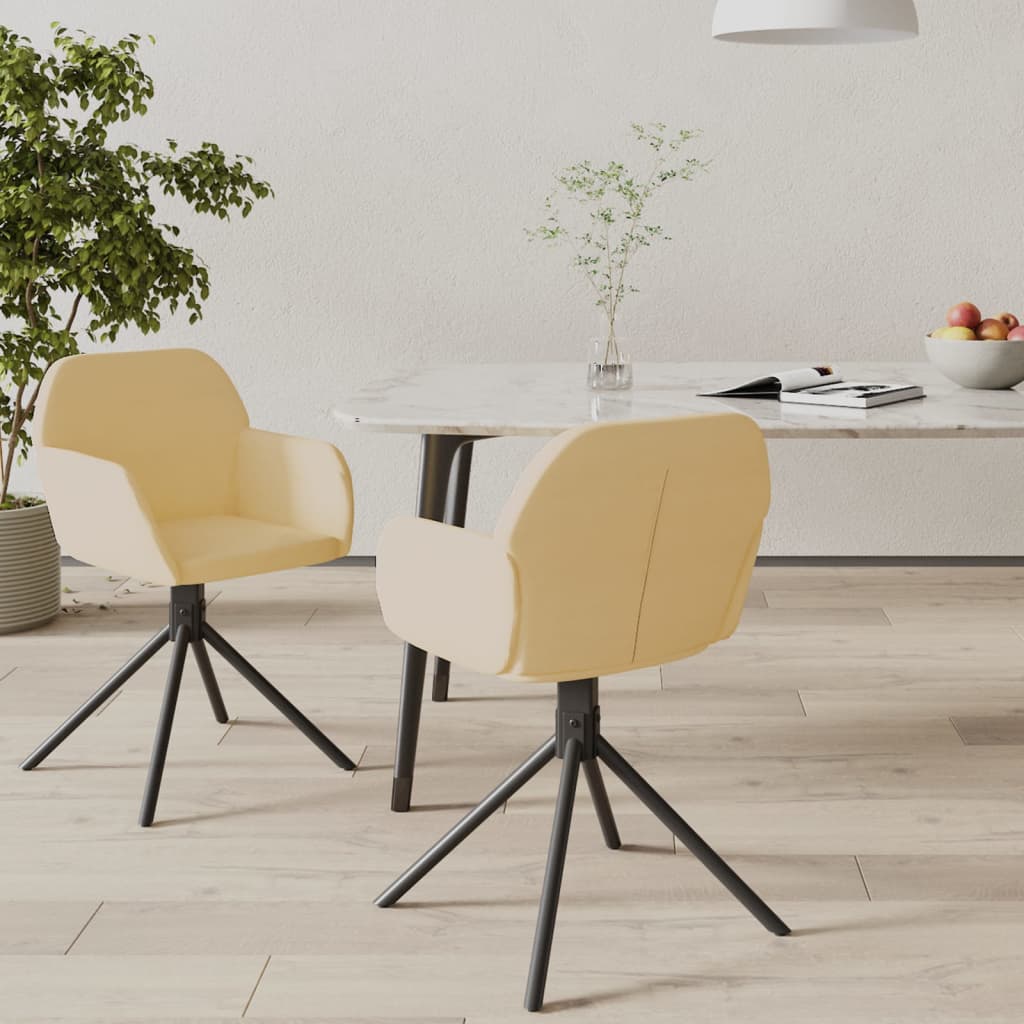 Sillas de comedor giratorias 2 uds de terciopelo gris claro