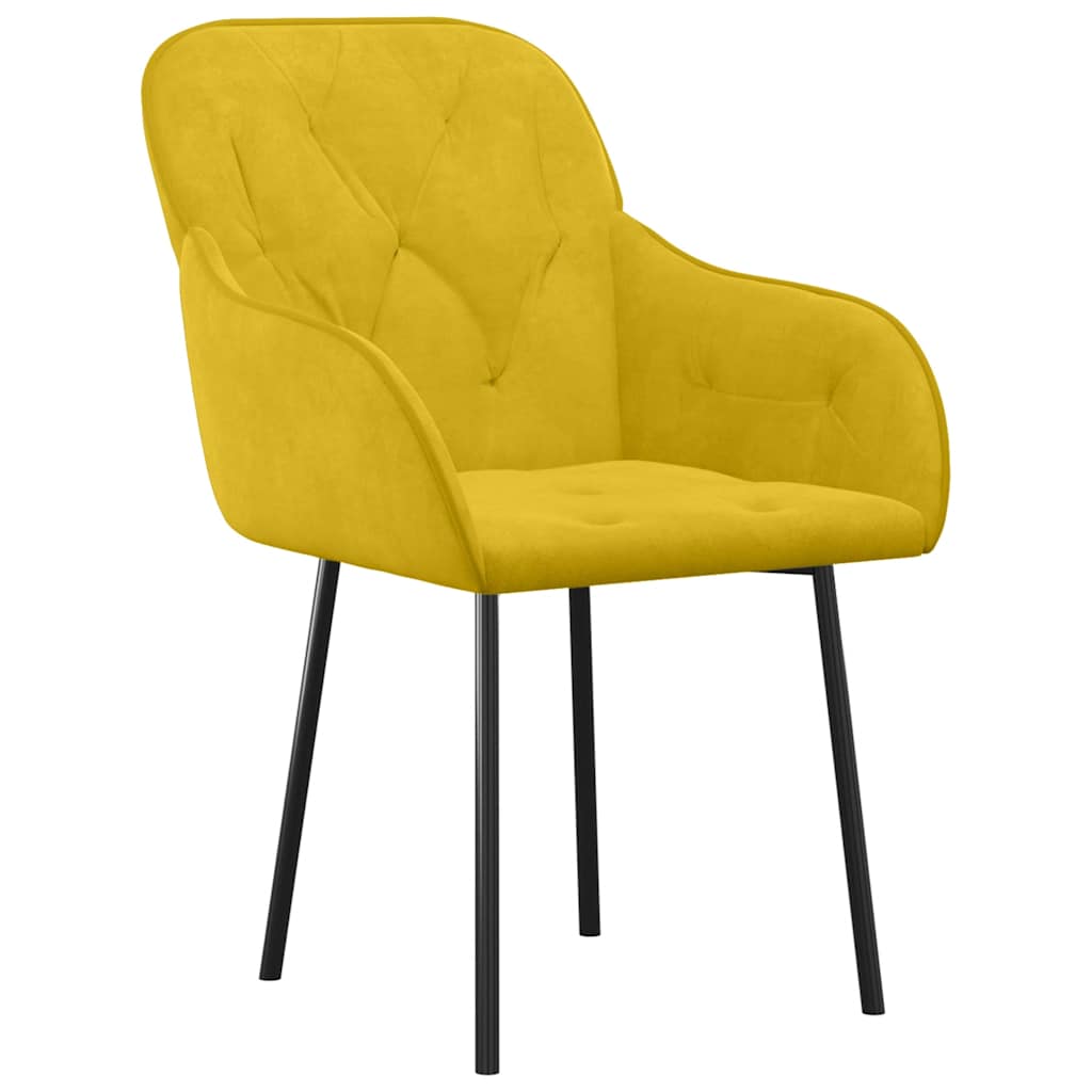 Sillas de comedor 2 unidades terciopelo amarillo