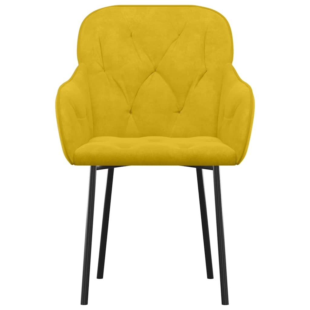 Sillas de comedor 2 unidades terciopelo amarillo