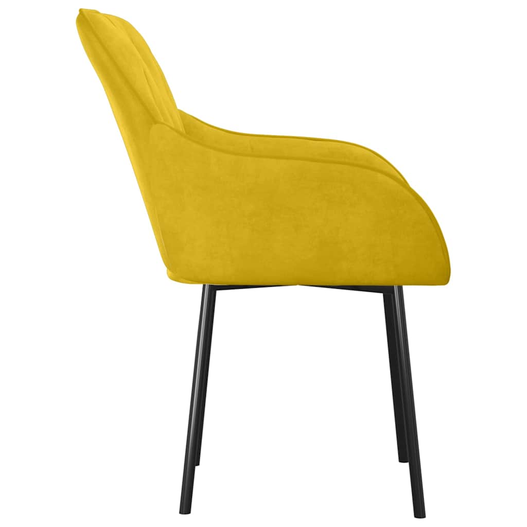 Sillas de comedor 2 unidades terciopelo amarillo