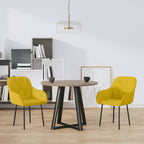 Sillas de comedor 2 unidades terciopelo amarillo