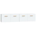 Armario de pared 2 uds madera contrachapada blanco 80x35x36,5cm