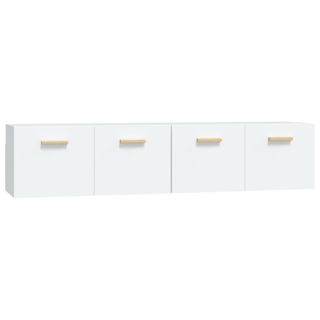 Armario de pared 2 uds madera contrachapada blanco 80x35x36,5cm