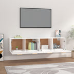 Armario de pared 2 uds madera contrachapada blanco 80x35x36,5cm