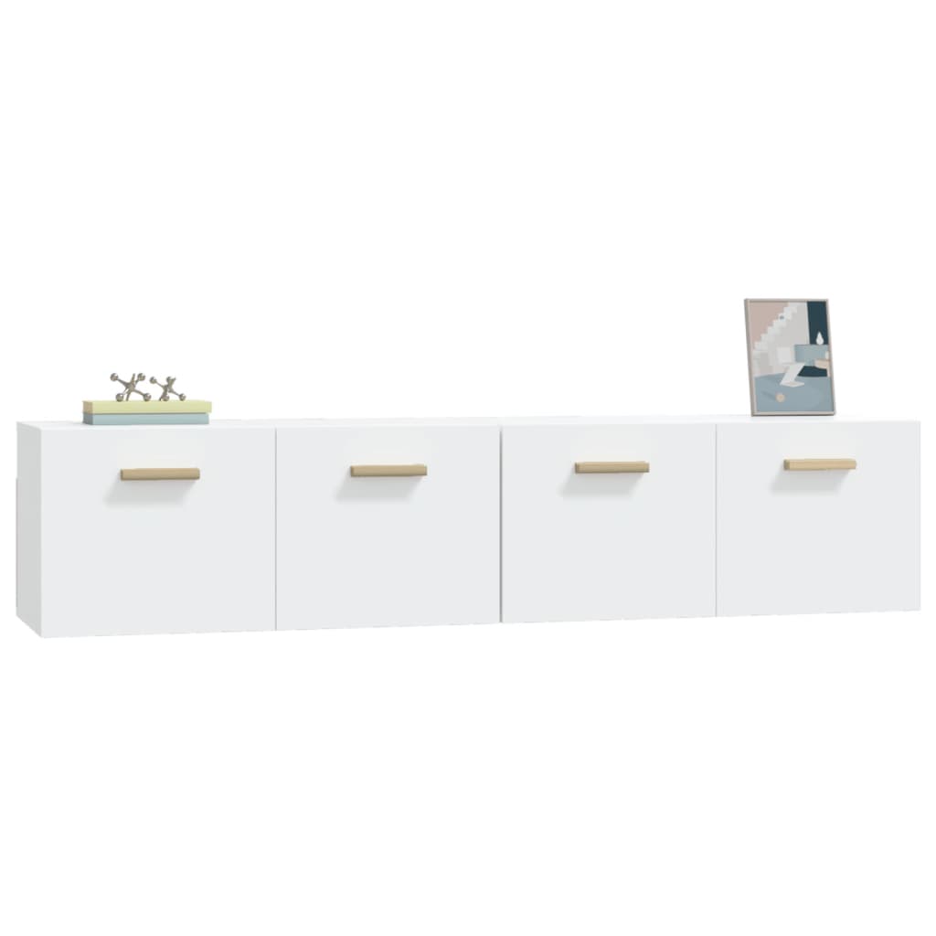 Armario de pared 2 uds madera contrachapada blanco 80x35x36,5cm