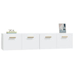 Armario de pared 2 uds madera contrachapada blanco 80x35x36,5cm