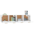 Armario de pared 2 uds madera contrachapada blanco 80x35x36,5cm