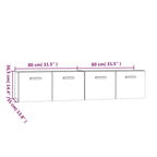 Armario de pared 2 uds madera contrachapada blanco 80x35x36,5cm