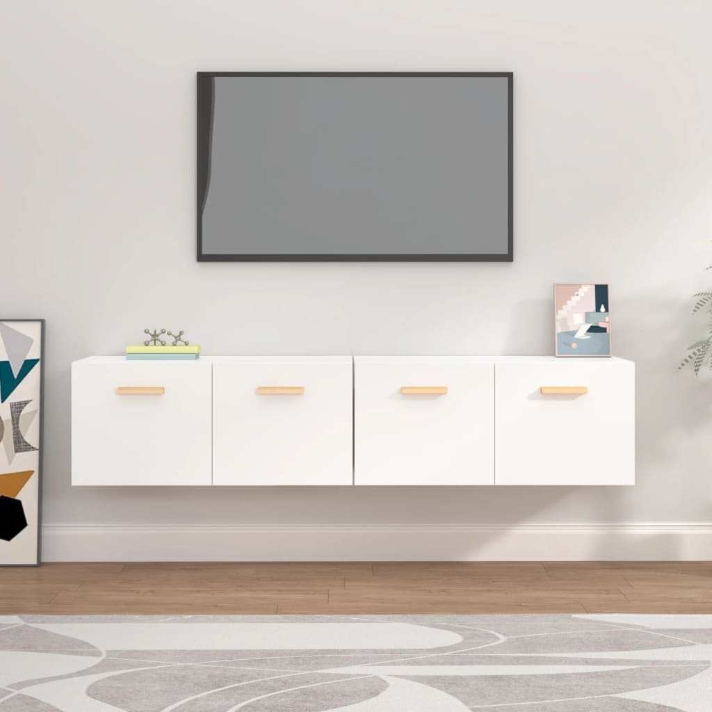 Armario de pared 2 uds madera contrachapada blanco 80x35x36,5cm