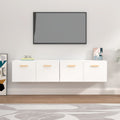 Armario de pared 2 uds madera contrachapada blanco 80x35x36,5cm