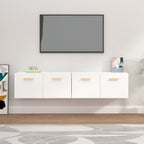 Armario de pared 2 uds madera contrachapada blanco 80x35x36,5cm