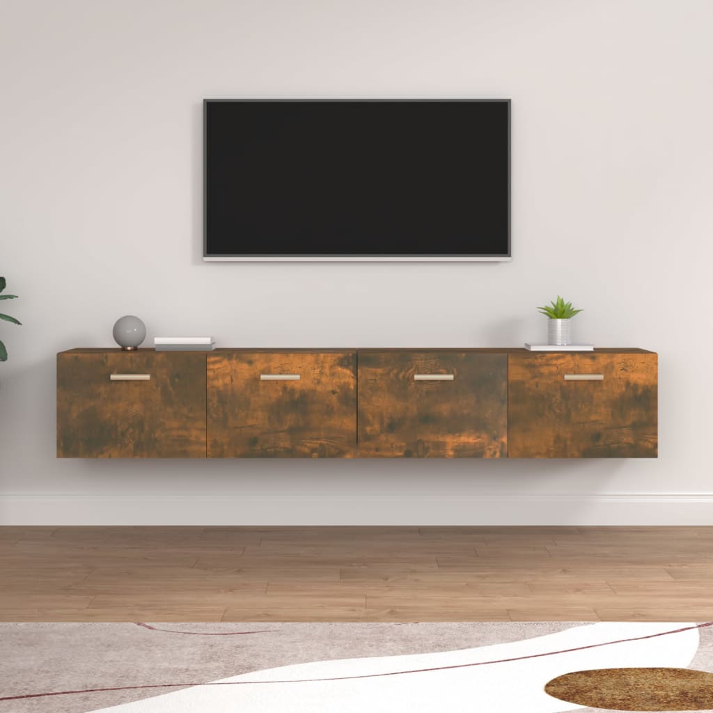 Armario de pared 2 uds madera contrachapada blanco 80x35x36,5cm