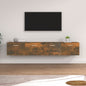 Armario de pared 2 uds madera contrachapada blanco 80x35x36,5cm