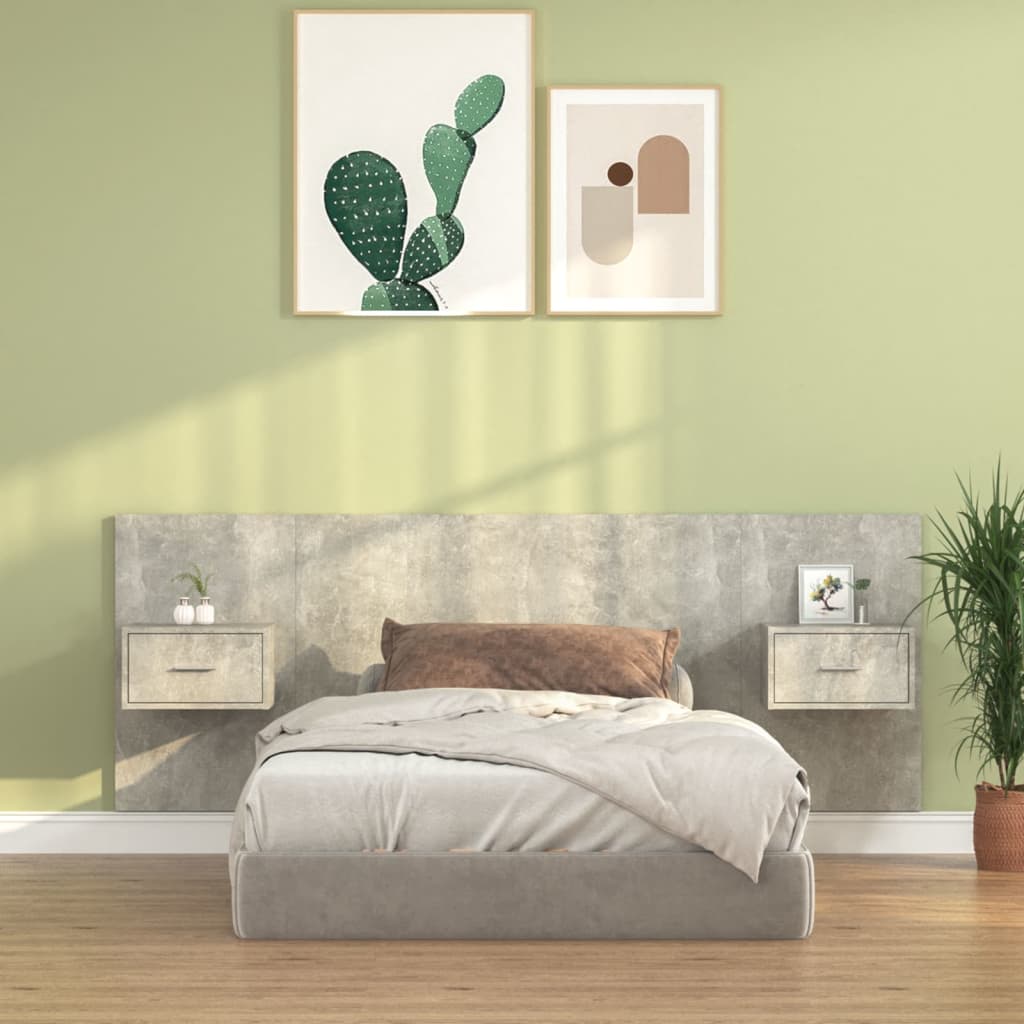 Cabecero de cama con mesitas madera contrachapada blanco