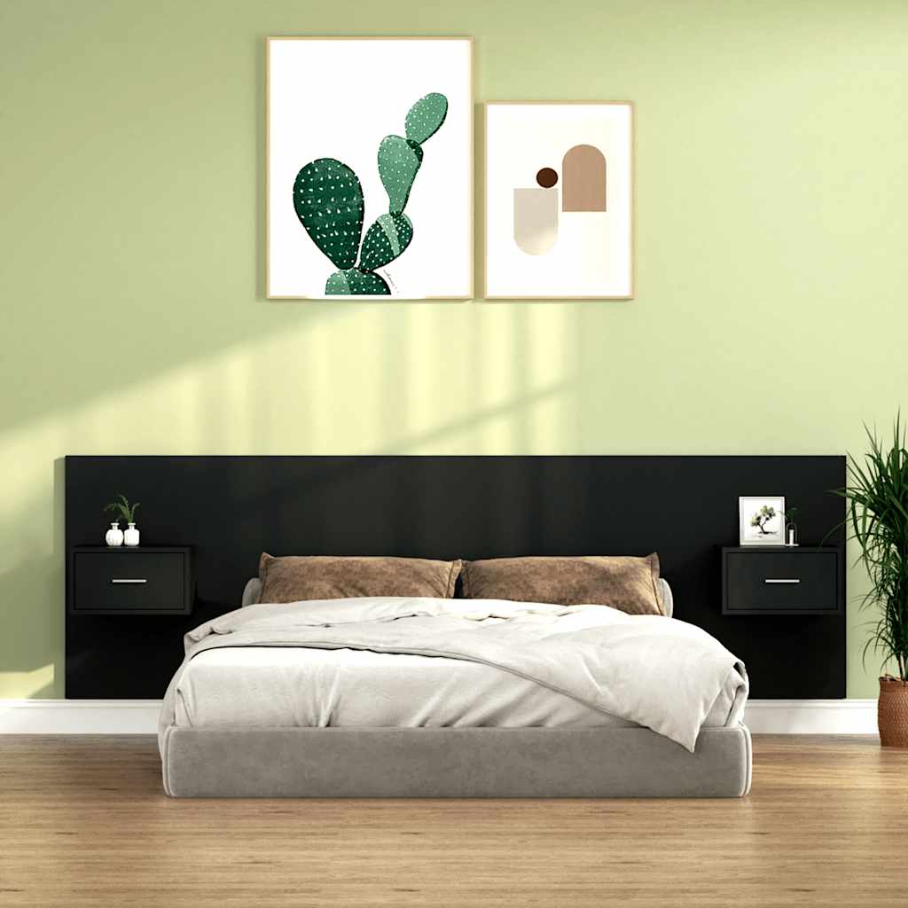 Cabecero de cama con mesitas madera contrachapada blanco