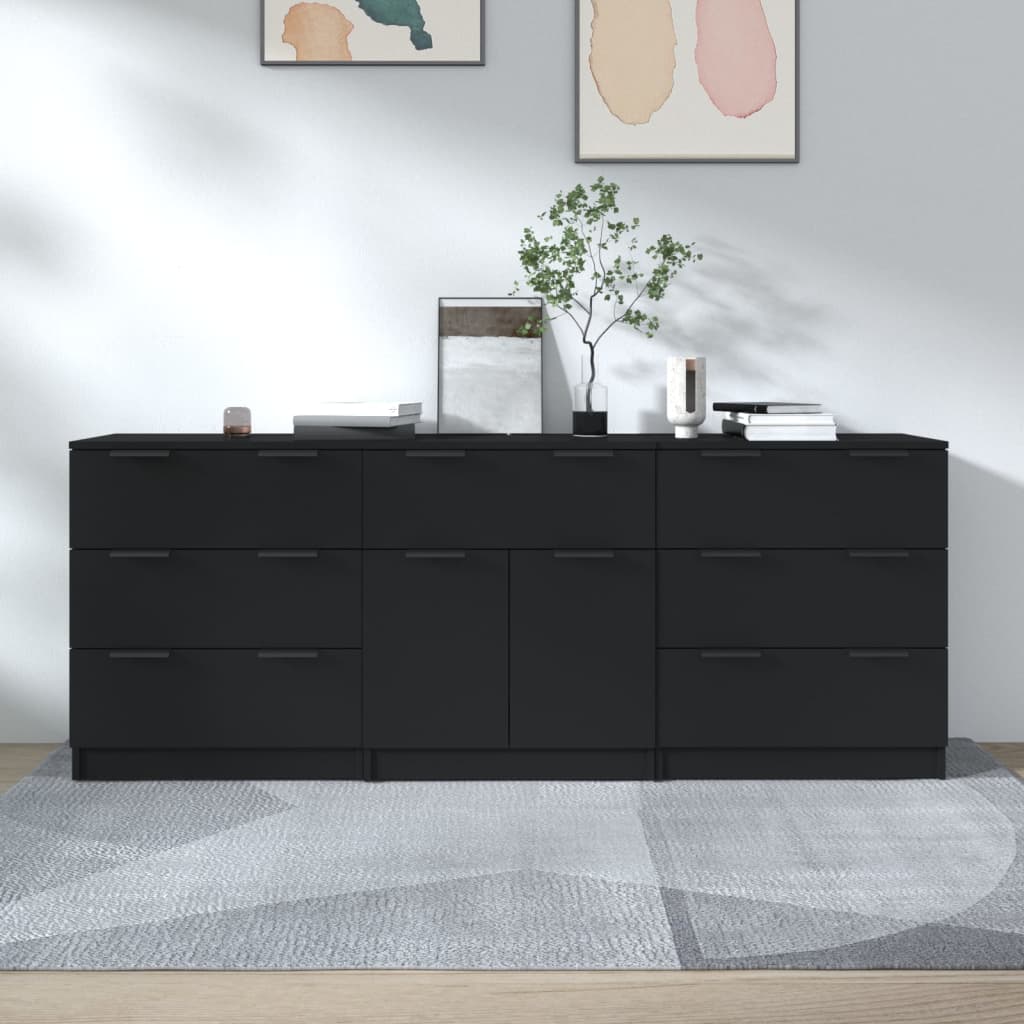 Aparador 2 uds madera contrachapada gris hormigón 30x30x70 cm