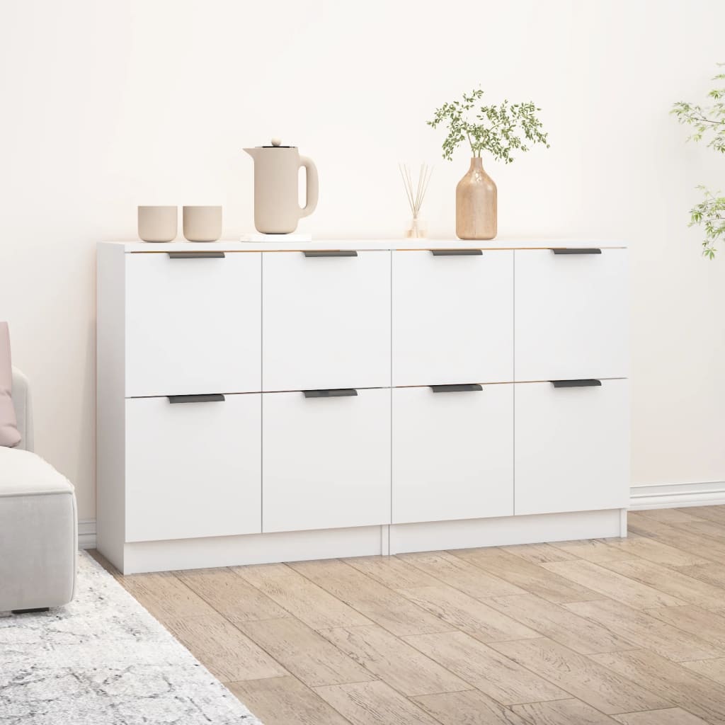 Aparador 2 uds madera contrachapada gris hormigón 30x30x70 cm